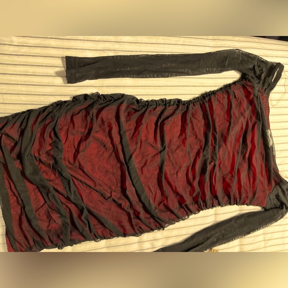 Black net dress (red shade inside) - Picture 1 of 3